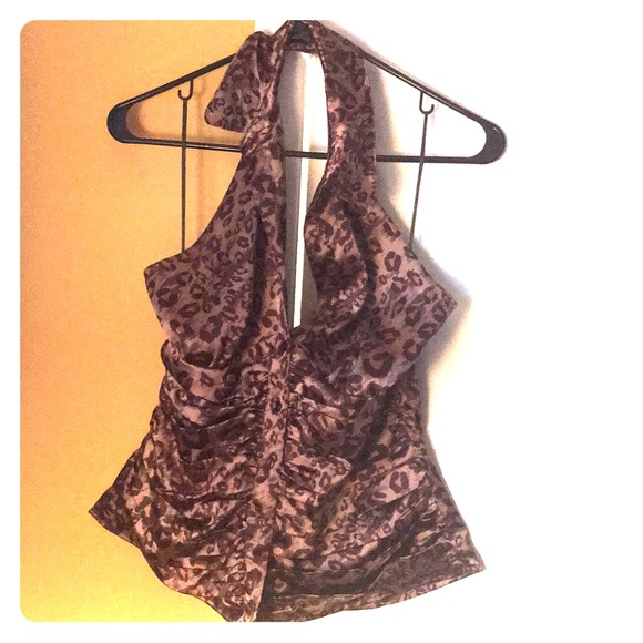 Sexy animal print halter top Satin-like feel - Picture 1 of 3